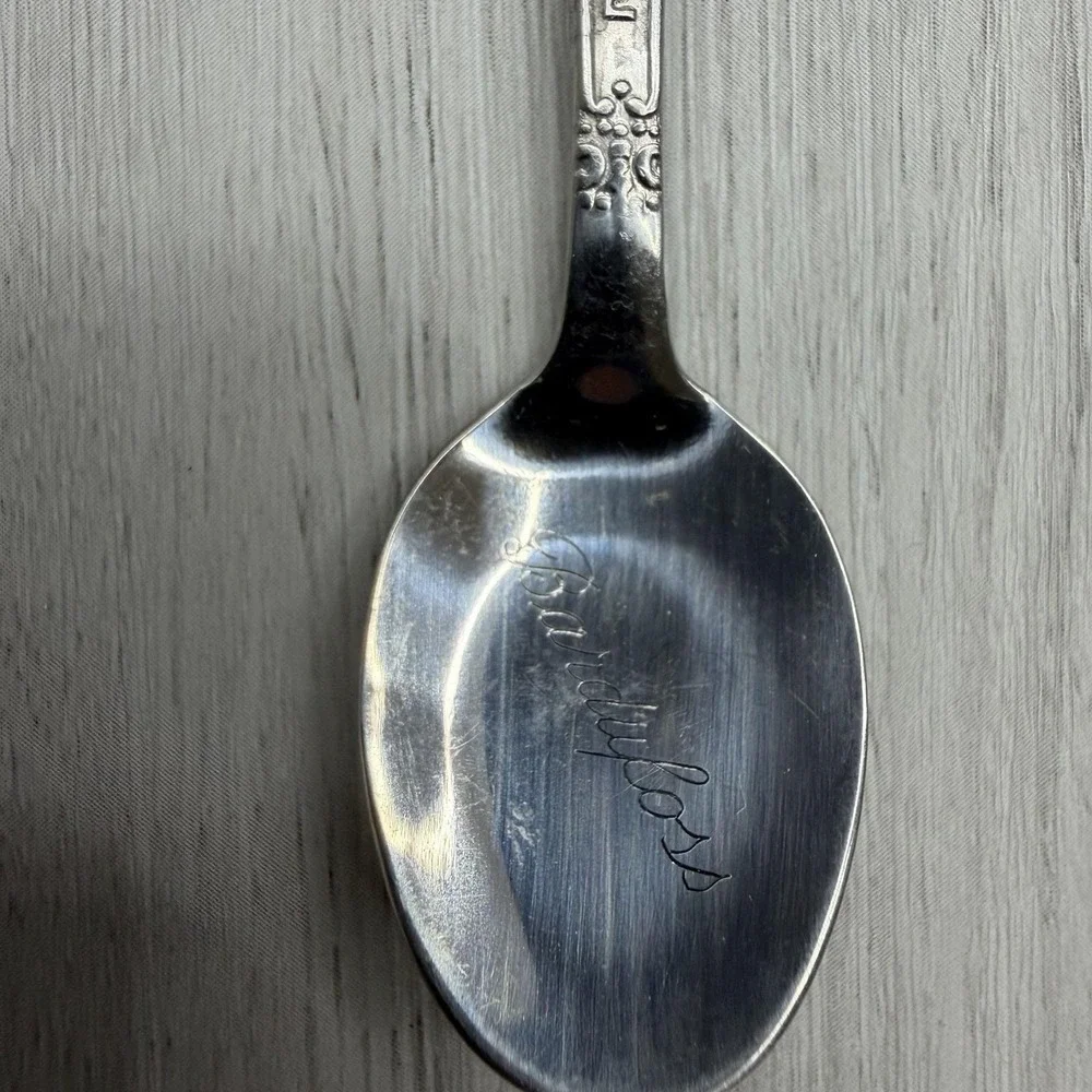 Norge Norway Souvenir Spoon Bardufoss Landscape Finial Vintage